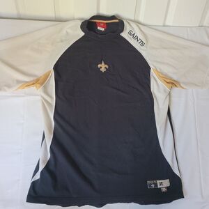 New Orleans Saints NFL Shirt Men’s XL Black Gold Short Sleeve Colorblock Raglan